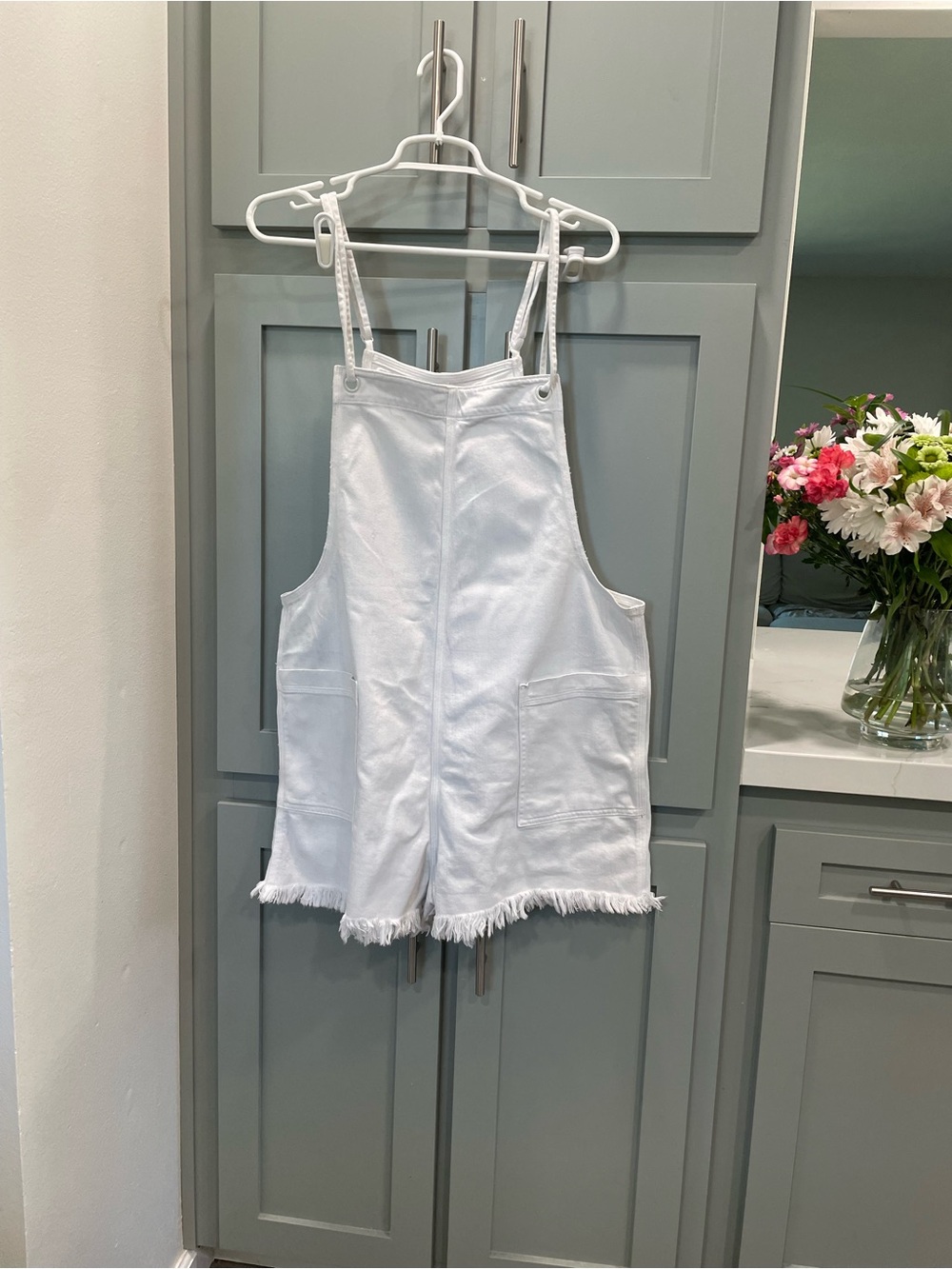 aerie pants romper White Drawstring Waist Tank